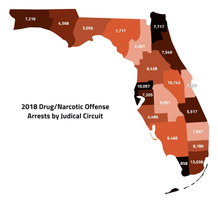 Narcotic Offense Arrests by Judical Circuit